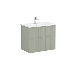 Vitra Root Groove 69442 Lavabo Dolabı, İki Çekmeceli, Mat Retro Yeşil