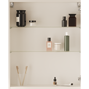 Vitra Mia 67709 Asimetrik Dolaplı Ayna, Parlak Beyaz, 60 Cm
