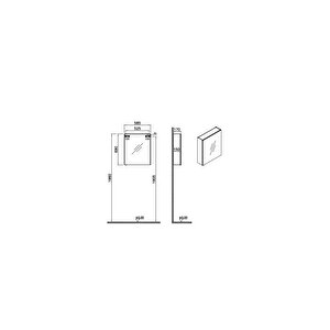 Vitra Shift T20 Aynalı Banyo Dolabı 81004, 60 Cm, Sağ Kapaklı, Parlak Beyaz