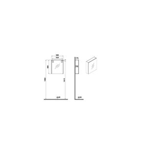Vitra Mia 67710 Asimetrik Dolaplı Ayna, Parlak Antrasit, 60 Cm