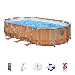 ® 56719 Power Steel™ Comfort Jet™ Serisi Prefabrik Yer Üstü Havuz Seti 6,10 M X 3,66 M X 1,22 M