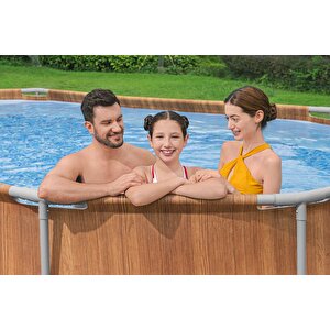 Bestway® 56719 Power Steel™ Comfort Jet™ Serisi Prefabrik Yer Üstü Havuz Seti 6,10 M X 3,66 M X 1,22 M