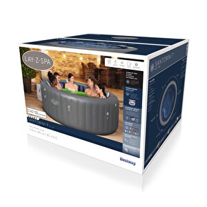 Lay-z-spa® 6001t Santorini Smart Hydrojet Pro™ Enerji Tasarruflu Şişme Spa Havuzu, Mobil Uygulama Kontrollü, 5-7 Kişilik