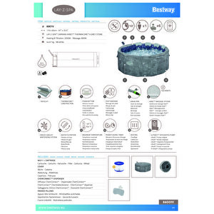 Lay-z-spa® Carrara Smart Airjet™ 6001v Enerji Tasarruflu Şişme Spa Havuzu, Mobil Uygulama Kontrollü, 4-6 Kişilik