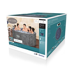 Lay-z-spa® Carrara Smart Airjet™ 6001v Enerji Tasarruflu Şişme Spa Havuzu, Mobil Uygulama Kontrollü, 4-6 Kişilik