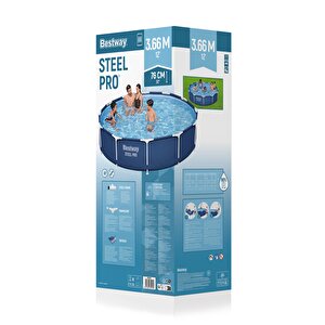 Bestway® 56681 Steel Pro® Prefabrik Yer Üstü Çember Havuz Seti 3,66 M X 76 Cm