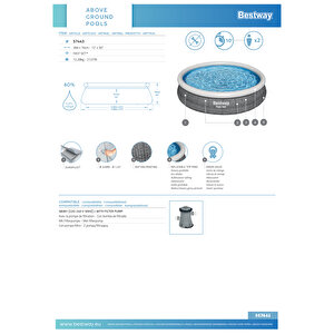 Bestway® Fast Set™ 57443 Çember Şişme Havuz 3.66 M X 76 Cm
