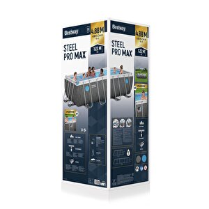 Bestway® Steel Pro Max™ Splashview™ 561mb Dikdörtgen Yerüstü Havuz Seti 4,88 M X 2,44 M X 1,22 M