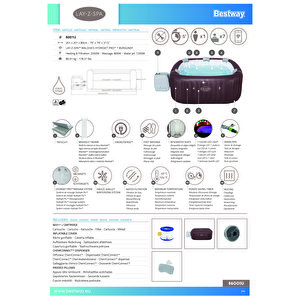 Lay-z-spa® Maldives Smart Hydrojet Pro™ 6001u Enerji Tasarruflu Şişme Spa Havuzu, Mobil Uygulama Kontrollü, 5-7 Kişilik
