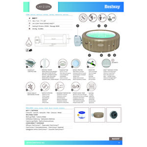 Lay-z-spa® 60017 Palm Springs Airjet™ Şişme Spa Havuzu, 4-6 Kişilik
