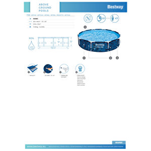 Bestway® 56985 Steel Pro®  Çember Yer Üstü Havuz 3,05 M X 66 Cm