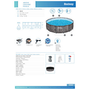 Bestway® 5614z Steel Pro Max™ Prefabrik Yer Üstü Çember Havuz Seti 4,27 M X 1,07 M