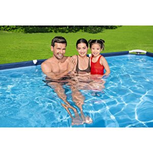 Bestway® 56411 Steel Pro® Dikdörtgen Yerüstü Prefabrik Havuz Seti 3,00 M X 2,01 M X 66