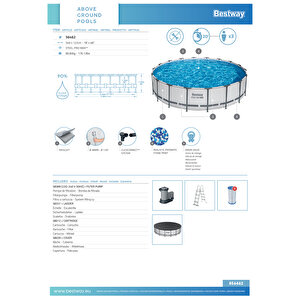 Bestway® 56462 Steel Pro Max™ Prefabrik Yer Üstü Havuz Seti 5,49 M X 1,22 M