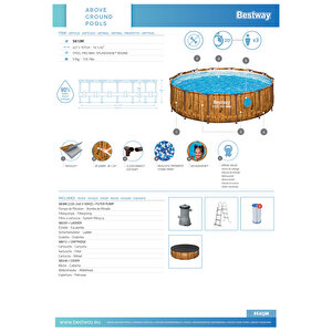 Bestway® Steel Pro Max™ Splashview™  561jm Çember Yerüstü Havuz Seti 4,27 M X 1,07 M