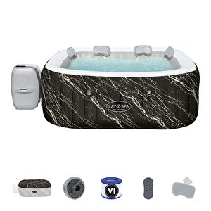 Lay-z-spa® 6001f Hollywood Energy-efficient Luxe Airjet™ Şişme Spa Havuzu, Led Işıklı, 4-6 Kişilik