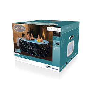 Lay-z-spa® 6001f Hollywood Energy-efficient Luxe Airjet™ Şişme Spa Havuzu, Led Işıklı, 4-6 Kişilik