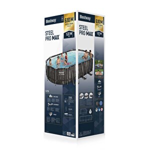 Bestway® 5611r Power Steel™ Prefabrik Yer Üstü Havuz Seti 6,10m X 3,66 M X 1,22 M