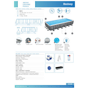 Bestway® 56474 Power Steel™ Prefabrik Yer Üstü Havuz Seti 7,32 M X 3,66 M X 1,32 M