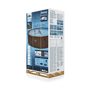 Bestway® 561cu Hydrium™ Çelik Duvarlı Prefabrik Yer Üstü Havuz Seti 4,88 M X 1,32 M