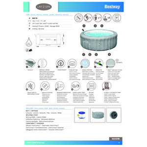 Lay-z-spa® Bali Smart Airjet™ 6001n Enerji Tasarruflu Şişme Spa Havuzu, Mobil Uygulama Kontrollü, 4-6 Kişilik