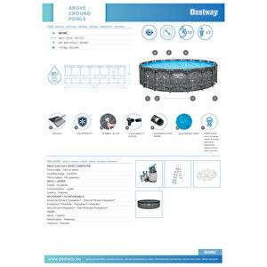 Bestway® Apx 365™ 561kc  Çember Prefabrik Havuz Seti 5,49 M X 1,32 M