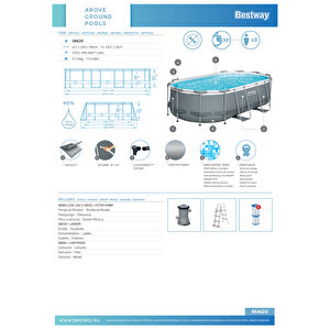 Bestway® 56620 Steel Pro Max™ Prefabrik Yer Üstü Havuz Seti 4,27 M X 2,50 M X 100 Cm
