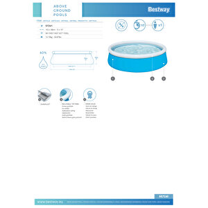 Bestway® 57241 İlk Havuzum - Fast Set™ Şişme Çocuk Havuzu 1,52 M X 38 Cm