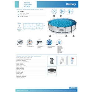 Bestway® Steel Pro Max™ 56488 Prefabrik Yer Üstü Havuz Seti 4,57 M X 1,07 M
