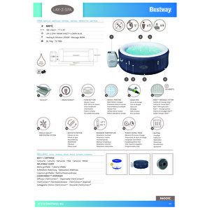 Lay-z-spa® Miami Airjet™ 6001c Enerji Tasarruflu Şişme Spa Havuzu, 2-4 Kişilik