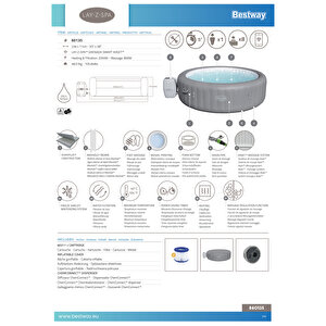 Lay-z-spa® 60135 Grenada Smart Airjet™ Şişme Spa Havuzu, 6-8 Kişilik