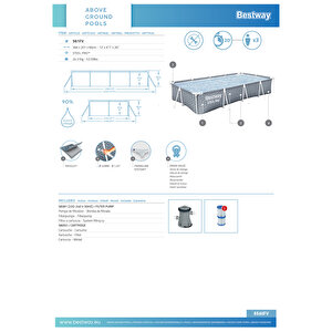 Steel Pro®   12' X 6'7" X 26"/3.66m X 2.01m X 66cm Pool Set