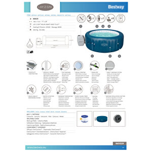 Lay-z-spa® 60029 Milan Smart Airjet Plus™ Şişme Spa Havuzu, Mobil Uygulama Kontrollü, 4-6 Kişilik