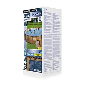 Bestway® 56977 Power Steel™ Vista Serisi 2-  Prefabrik Yer Üstü Havuz Seti 5,49 M X 1,22 M
