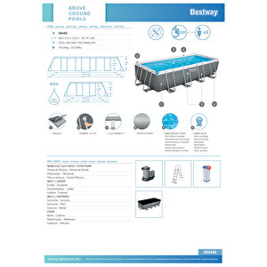 Bestway® 56465 Steel Pro Max™ Prefabrik Yer Üstü Havuz Seti 5,49 M X 2,74 M X 1,22 M