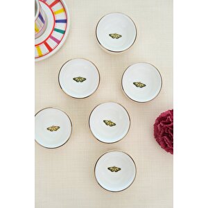 Tabak Evi Kelebek Altın Yaldızlı İstifli Kase 6x2cm 30cc 6 Li