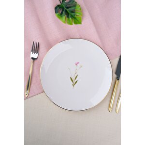 Tabak Evi Porselen Natura Çuha Altın Yaldız Pasta Tabağı 20,50cm Tekli