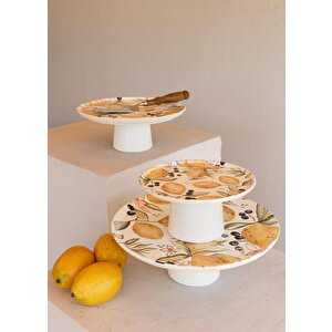 The Mia Limoncello Ayaklı Servis Tabağı 26 Cm