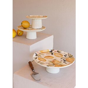 The Mia Limoncello Ayaklı Servis Tabağı 26 Cm