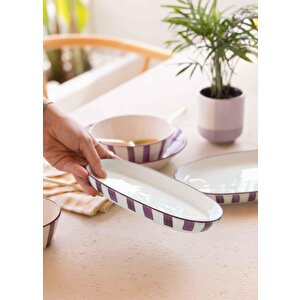 Joy Oval Servis 2li Set Mor 11x21x3 Cm