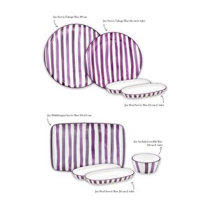 Joy Kahvaltı Takımı 6 Kişilik 18 Parça Mor 1802