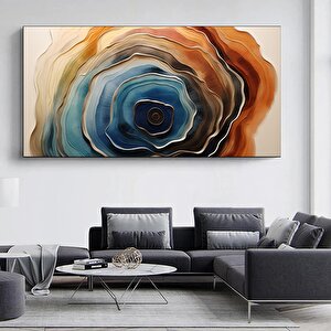 Ekstra Büyük Modern Soyut Tablo – Yatak Başlığı, Altın Dokunuşlu Duvar Dekoru