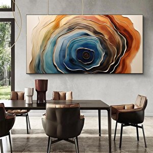 Ekstra Büyük Modern Soyut Tablo – Yatak Başlığı, Altın Dokunuşlu Duvar Dekoru