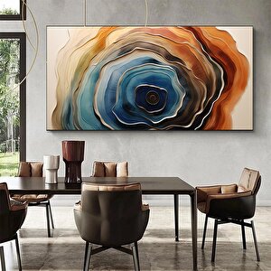 Ekstra Büyük Modern Soyut Tablo – Yatak Başlığı, Altın Dokunuşlu Duvar Dekoru