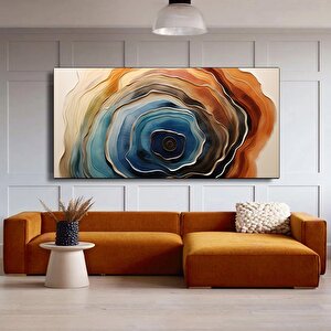 Ekstra Büyük Modern Soyut Tablo – Yatak Başlığı, Altın Dokunuşlu Duvar Dekoru 30x60 cm
