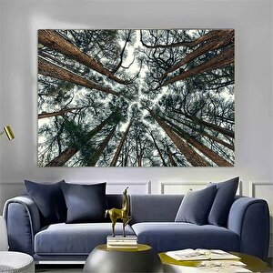 Ağaç Dalı Baskısı Soyut Ağaç Büyük Orman Baskısı Ağaç Duvar Sanatı Orman Duvar Sanatı Ağaçlar Tuval 70x150 cm