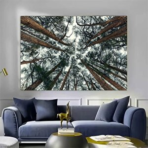 Ağaç Dalı Baskısı Soyut Ağaç Büyük Orman Baskısı Ağaç Duvar Sanatı Orman Duvar Sanatı Ağaçlar Tuval 120x180 cm