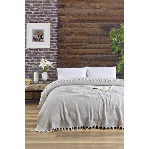 Çift Kişilik Yatak Pikesi Piramit 200 X 230 Cm Gri Gri