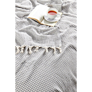 Çift Kişilik Yatak Pikesi Piramit 200 X 230 Cm Gri Gri