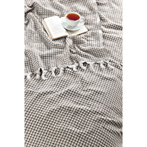 Çift Kişilik Yatak Pikesi Piramit 200 X 230 Cm Kahve Kahve